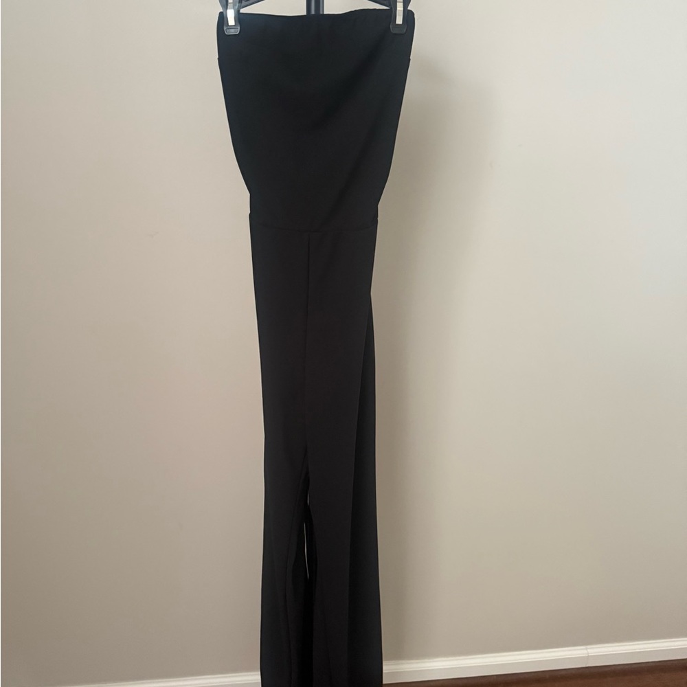 Elegant Black Strapless Jumpsuit